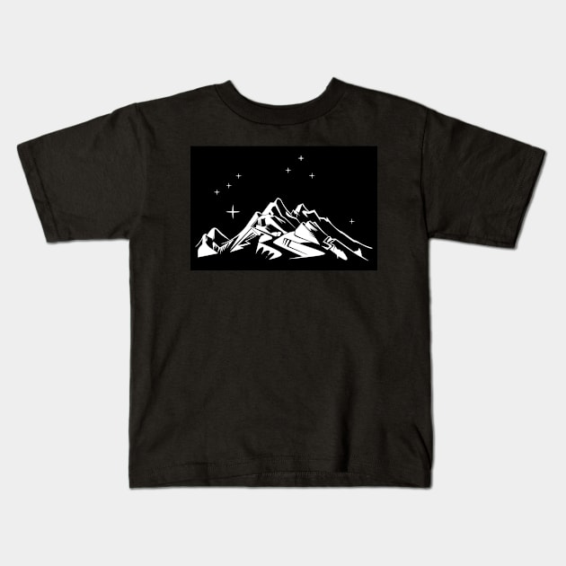 Mountains Start Kids T-Shirt by My Artsam